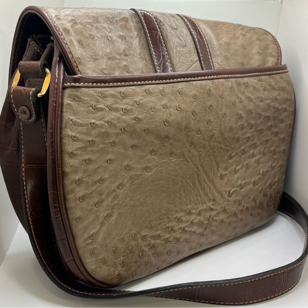 Carryland Ostrich-Embossed Shoulder Bag | Adjustable Strap | Multi-Compartment - Picture 2 of 15